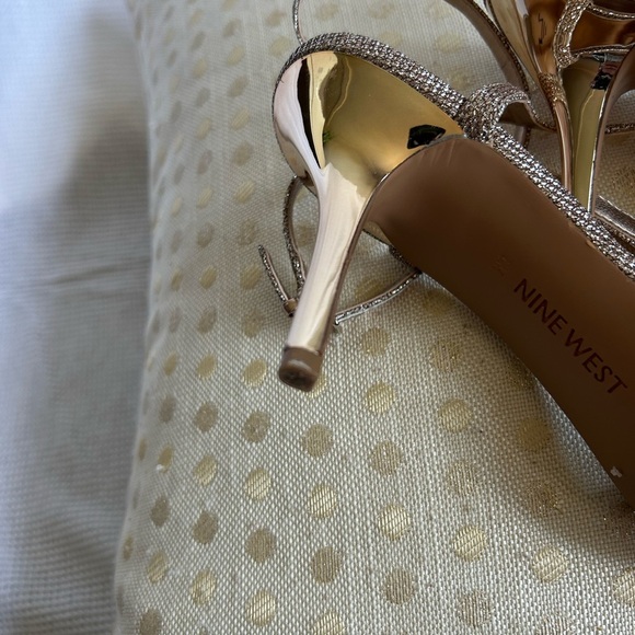 Nine West Sparkling Gold Strappy Heels - Picture 5 of 6